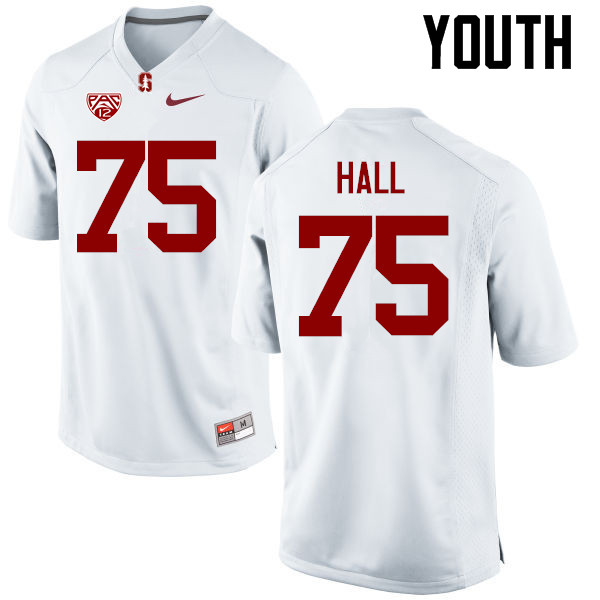 Youth Stanford Cardinal #75 A.T. Hall College Football Jerseys Sale-White